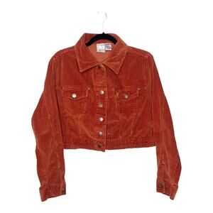 Vintage Roamans Burnt Orange Cropped Corduroy Jacket Size 14 W